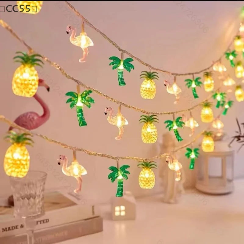 Hawaiian Tropical LED Light String – Luau Birthday Party Décor Party String Lights Qst