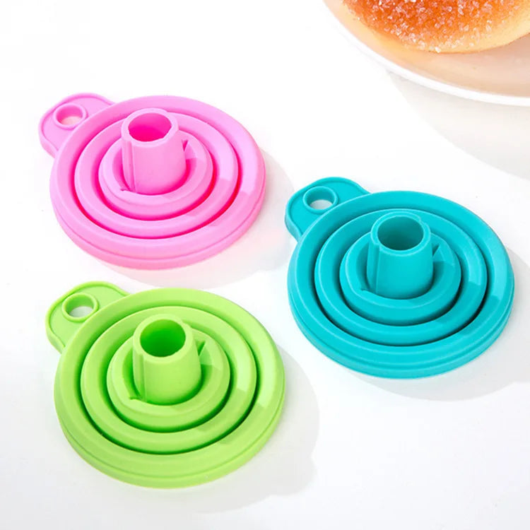 Food Grade Silicone Folding Funnel – Portable & Multi-Purpose Silicone Kitchen Funnel Qme random