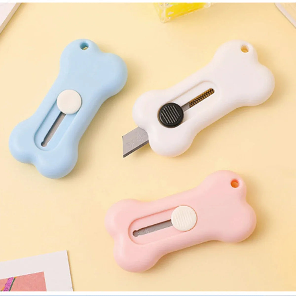 Mini Cartoon Bone Letter Opener & Paper Cutter – 8 Colors Letter Opener Knife Qme