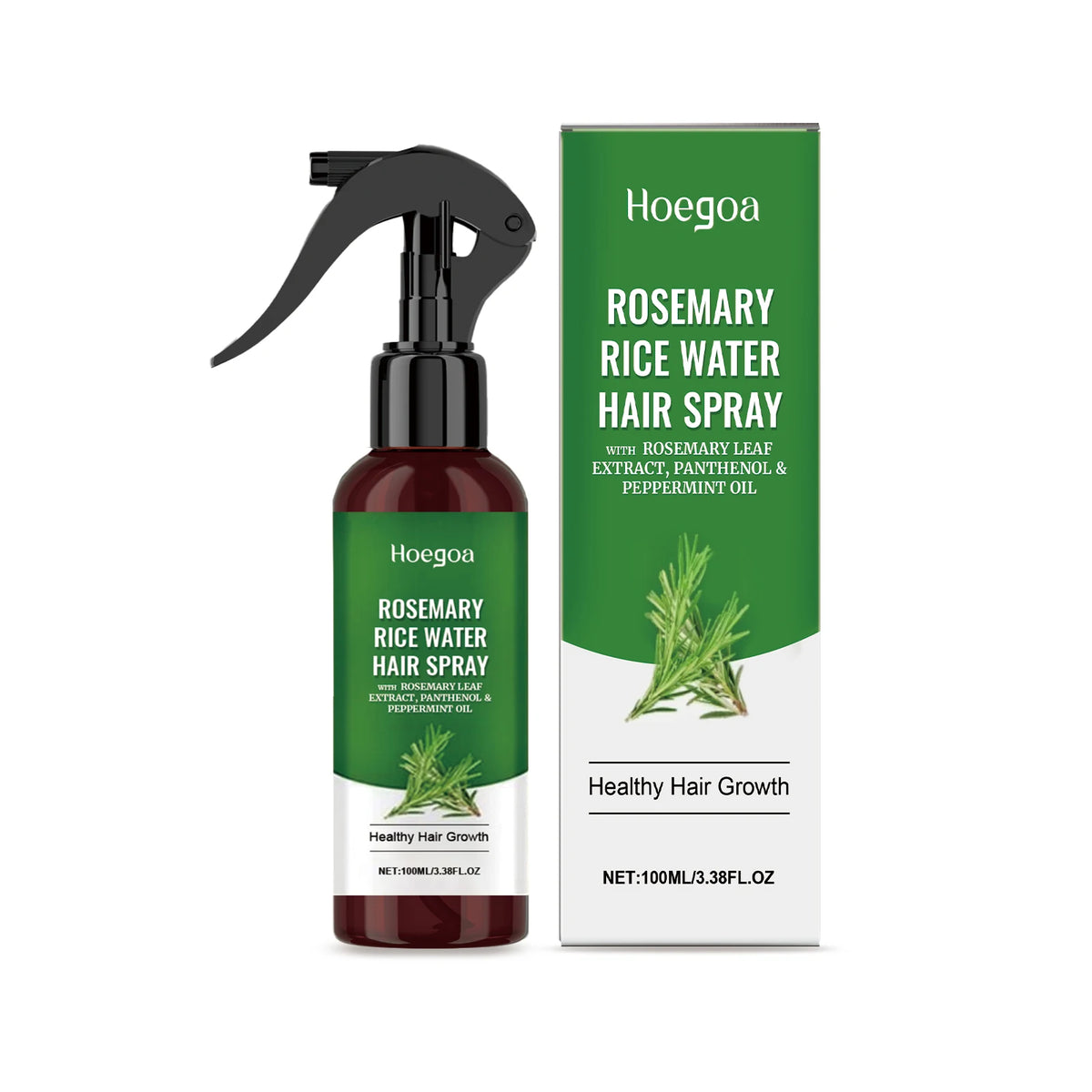 HOEGOA Rosemary Hair Growth Spray – Scalp & Root Strengthening Hair Growth Spray Qst 100ml boxed