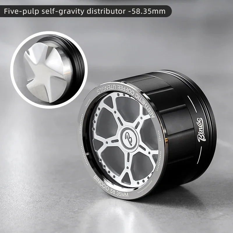 Bincoo 58mm Portafilter Leveler – Gravity Auto-Adjust Tool Portafilter Leveler Qst 5-Paddle 58.35mm B