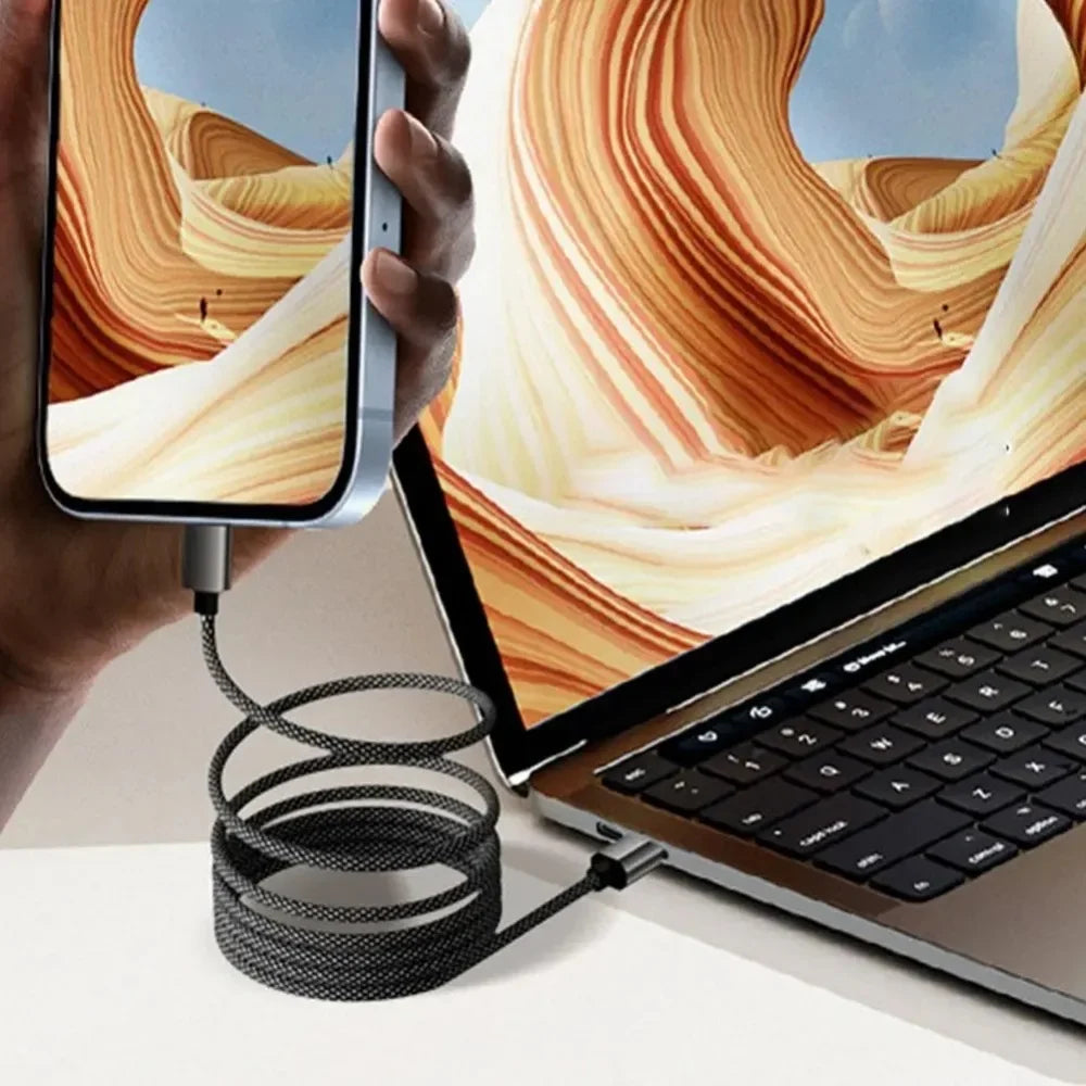 Magnetic USB-C Braided Cable PD 65W Fast Charging – 2 Colors USB-C Charging Cable Qme