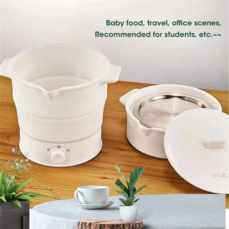 MiLESEEY Foldable Silicone Electric Travel Pot 1000W | EU Plug Electric Travel Pot Qst