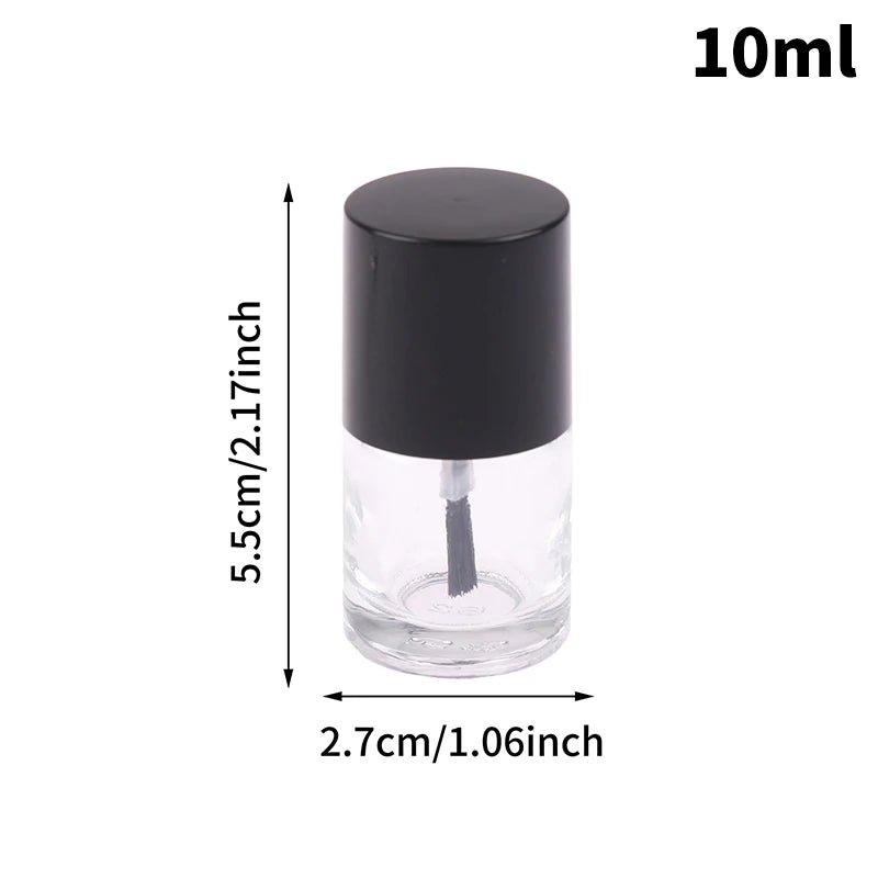 Empty Nail Polish Glass Bottles 5/10/15ml with Brush & Lid Nail Polish Bottle Qst 10ML
