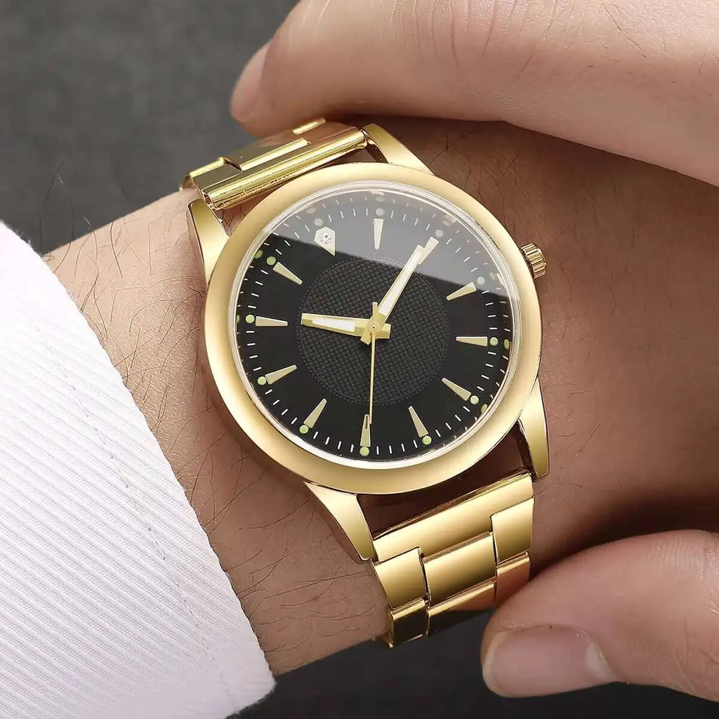 Men's Simple Dial Quartz Business Watch – 4 Colors Quartz Wristwatch Qme