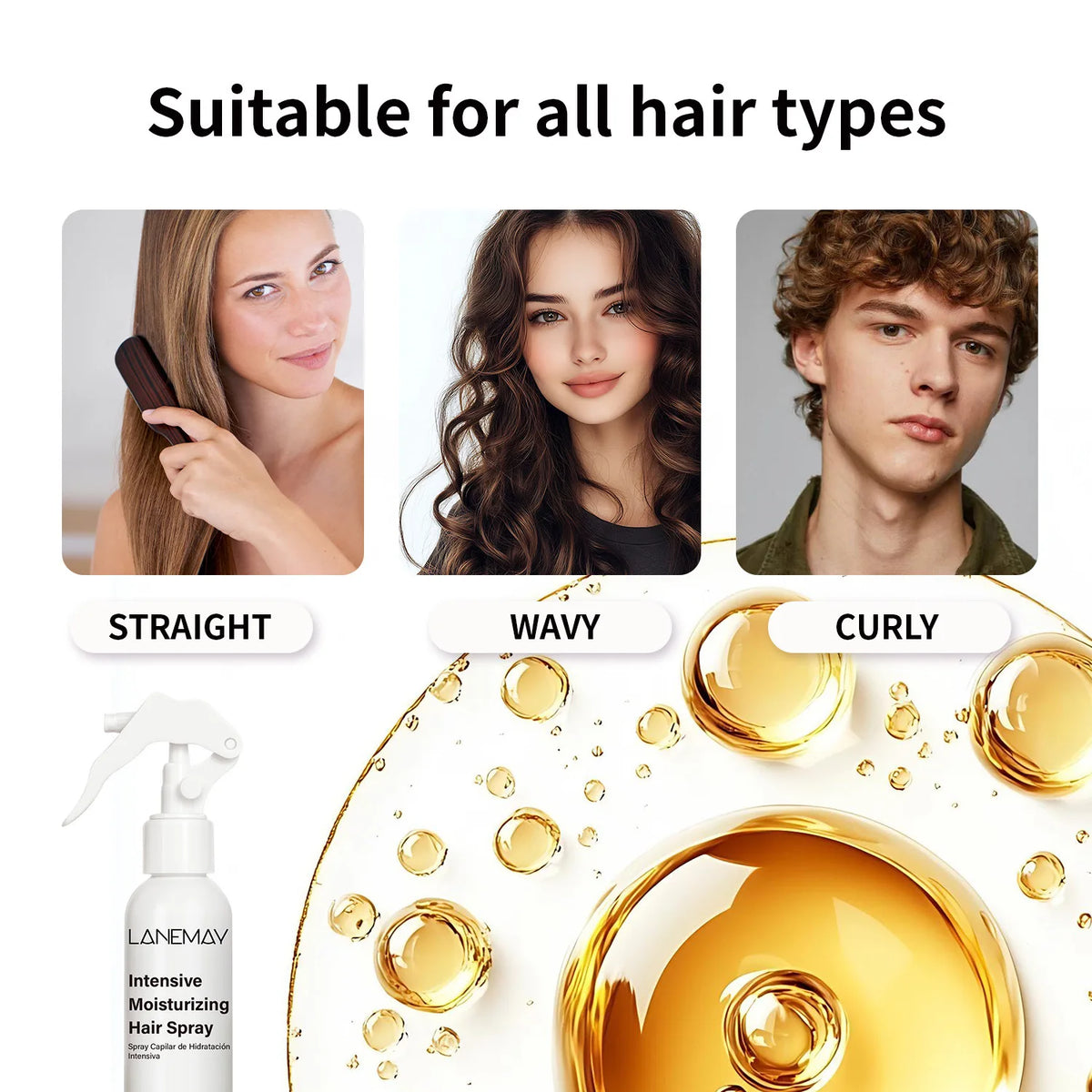 Intensive Moisturizing Hair Spray – All Hair Types, 120ml Leave-In Hair Spray Qst