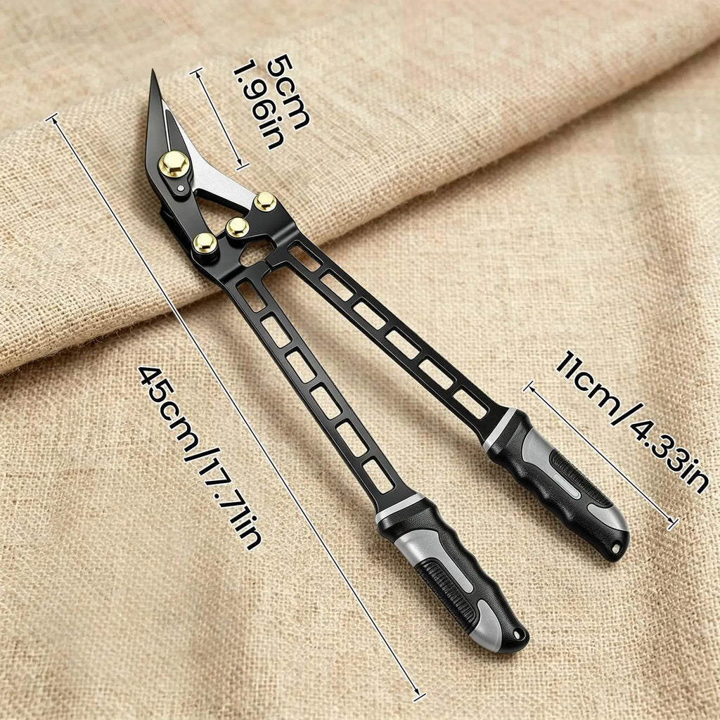 Metal Shears – Ergonomic Grip, Rust-Resistant, Cuts Aluminum & PVC Metal Cutting Shears Qme