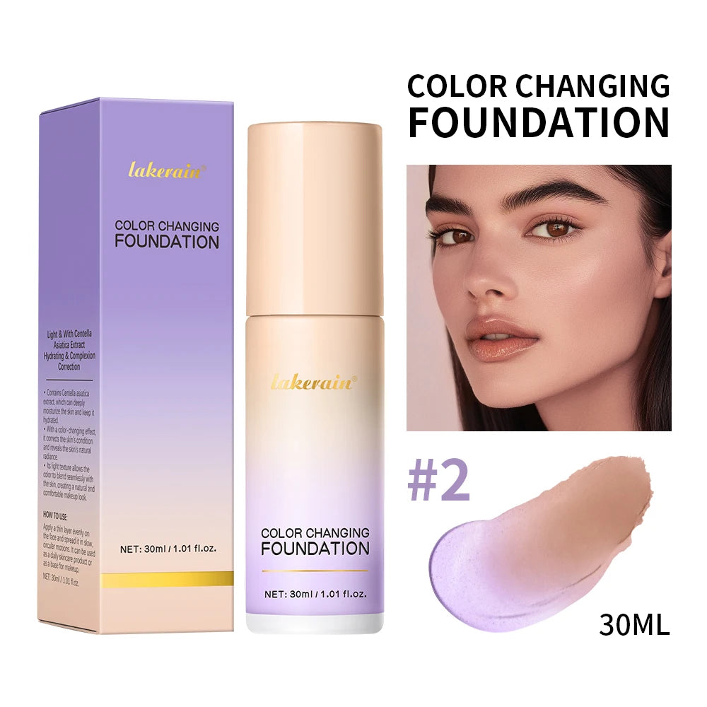 Lakerain Color Changing Liquid Foundation – Hydrating Coverage Liquid Foundation Qst 02