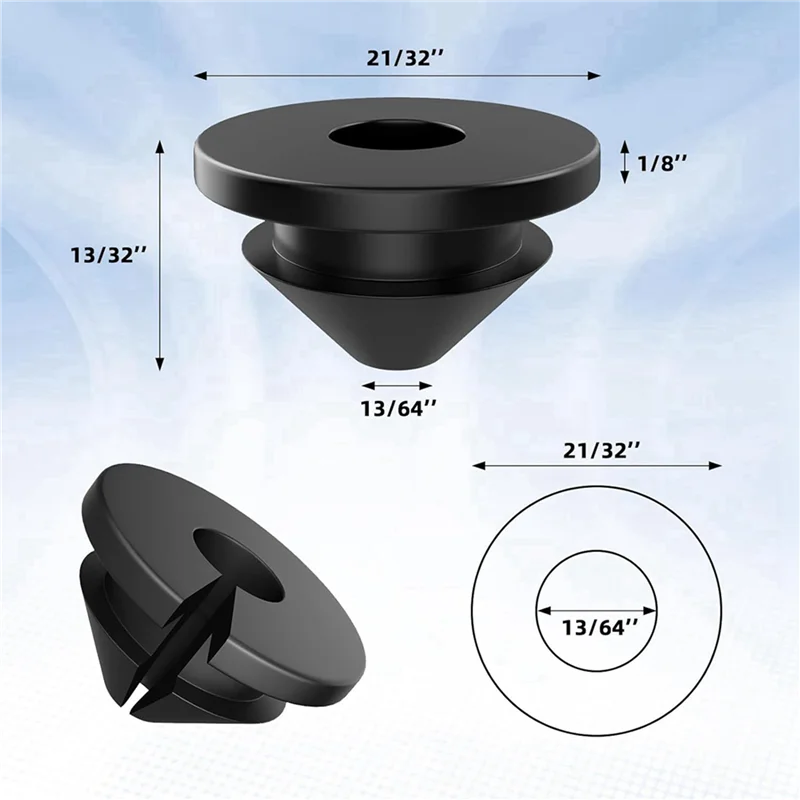 Cable Railing Rubber Grommets for Metal Posts – 200 PCS Kit Cable Railing Grommets Qme