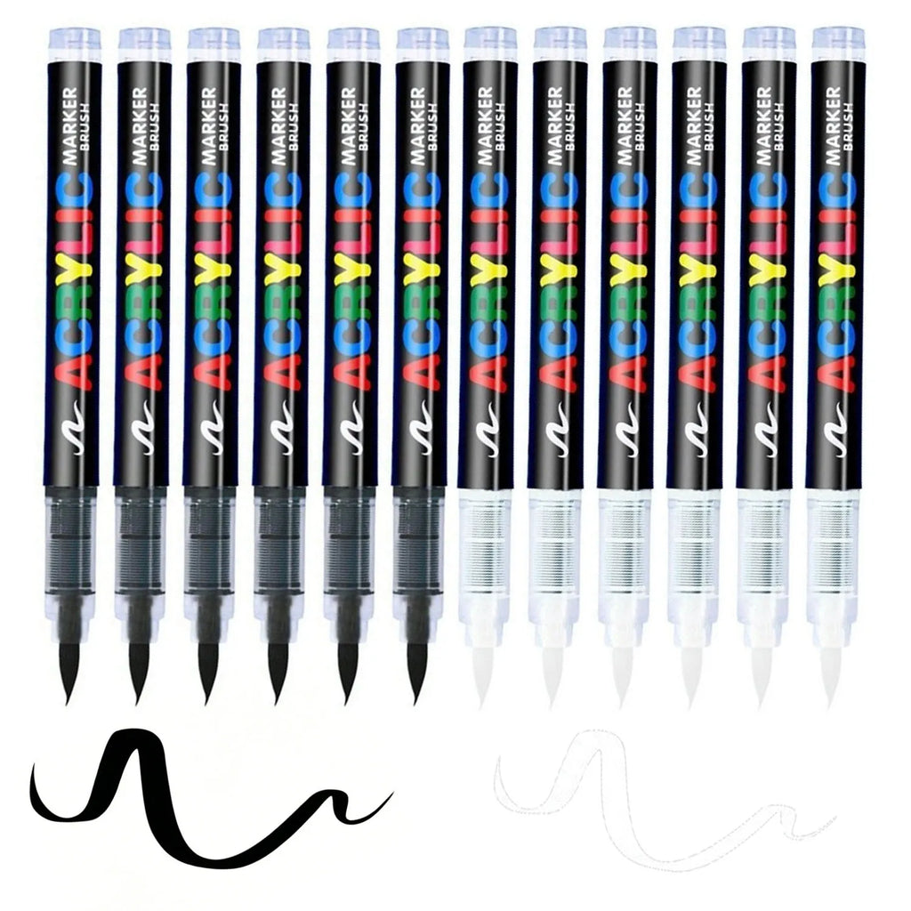 Black & White Soft Tip Acrylic Markers – Wood & Ceramic Set Acrylic Paint Markers Qme