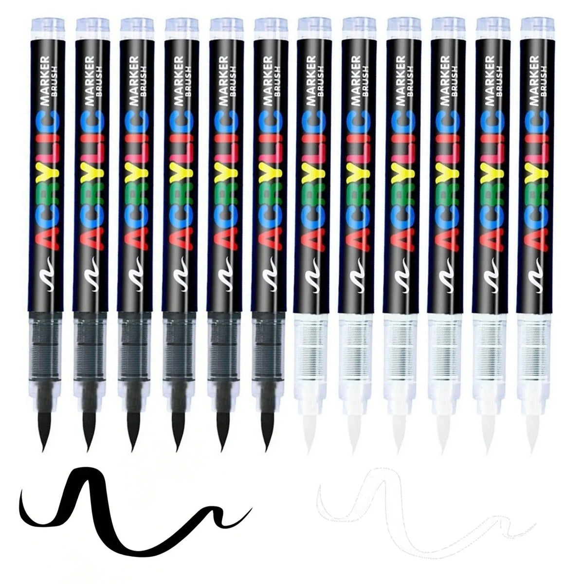 Black & White Soft Tip Acrylic Markers – Wood & Ceramic Set Acrylic Paint Markers Qme