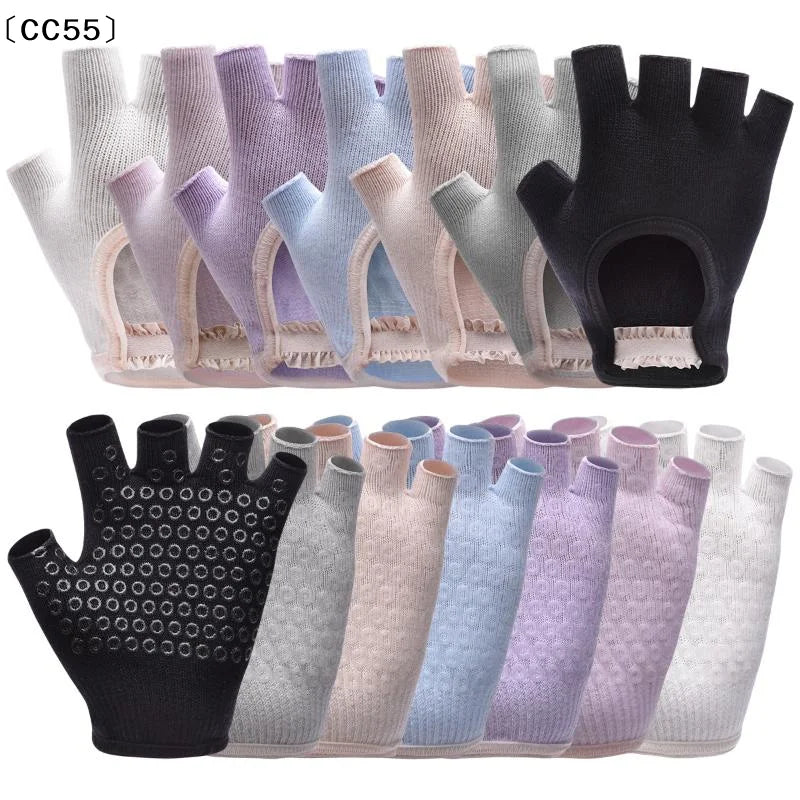 Half Finger Anti-Slip Yoga Fitness Gloves – Women's 1 Pair Fitness Gloves Qst