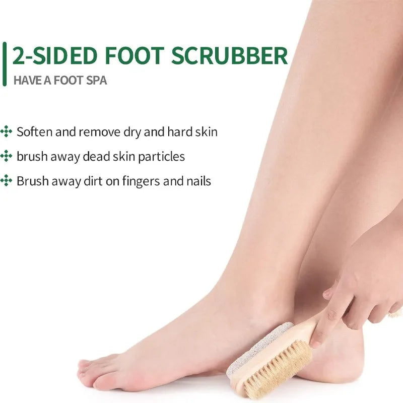 2-Sided Body Brush & Foot File Dry Wet Exfoliating Scrubber Body Exfoliating Brush Qme