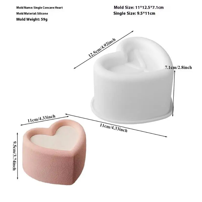 Silicone Molds – Flower Heart Star Square for Cake, Soap & Crafts Silicone Baking Mold Qst Heart shape White