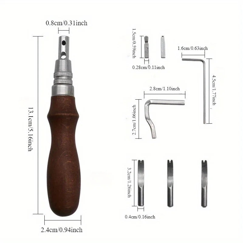Adjustable Stitching Groover Beveler & Edge Creaser Tool Leathercraft Hand Tool Qme