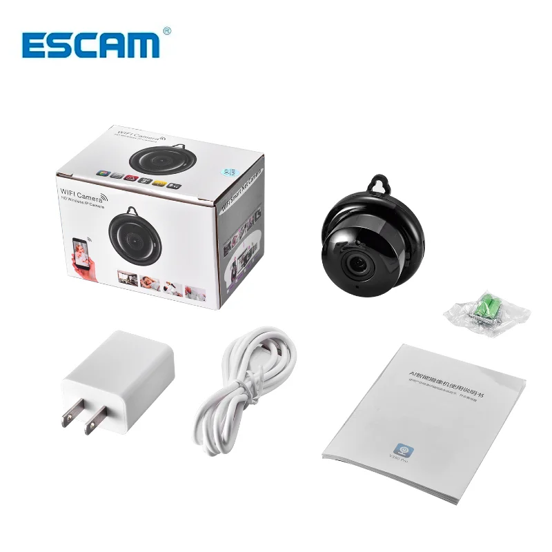 Escam V380 Mini 1080P WiFi Indoor Camera with Night Vision WiFi Security Camera Qme