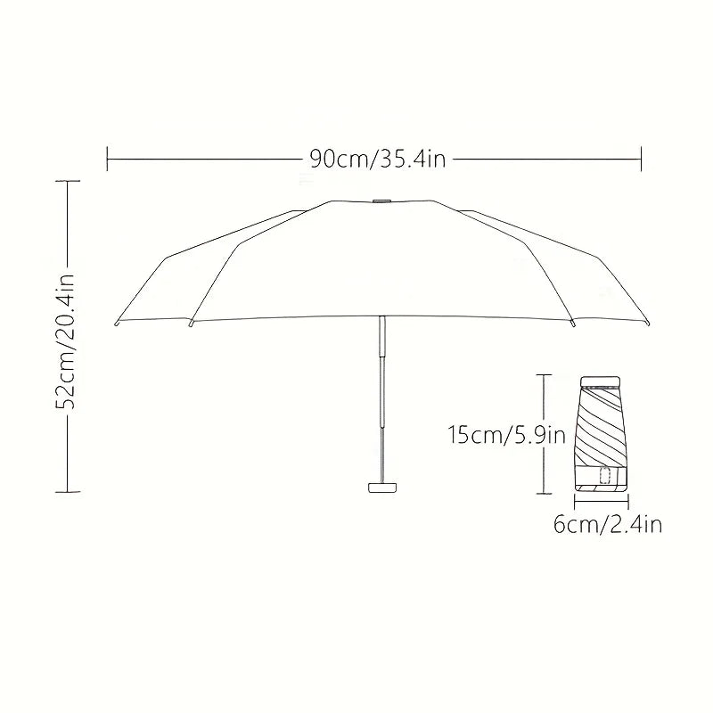 Oil Painting Women's Parasol – Light Compact Folding Umbrella Folding Parasol Umbrella Qst