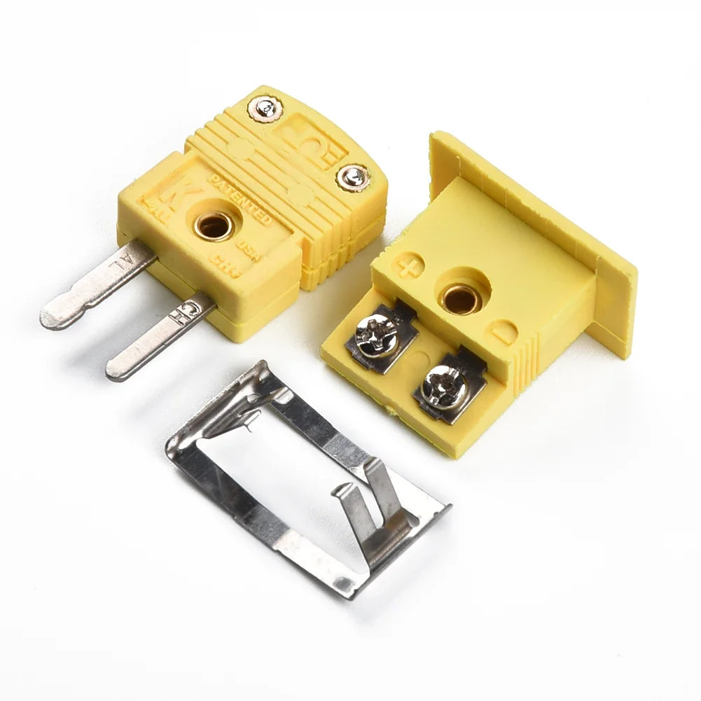 K-Type Thermocouple Mini Socket Plug Adaptor – Yellow Nylon Thermocouple Connector Qme