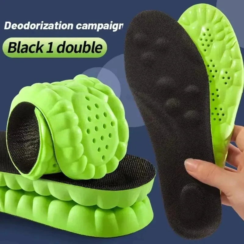 4D Cloud Sports Insoles – Breathable PU Cushion for Men & Women Sports Insoles Qst