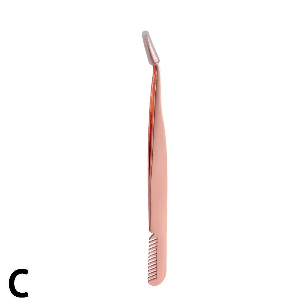 Stainless Steel Eyelash Tweezers & Comb | False Lash Applicator Eyelash Applicator Tool Qme rose gold China
