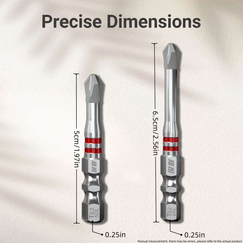 PH2 Diamond Anti-Slip Screwdriver Bits S2 Steel Magnetic 2pc Screwdriver Bits Qme