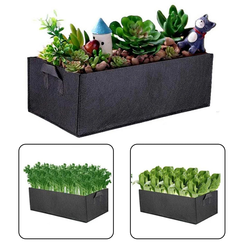 Square Felt Grow Bag | Non-Woven Breathable Plant Growth Bucket Felt Grow Bag Qme