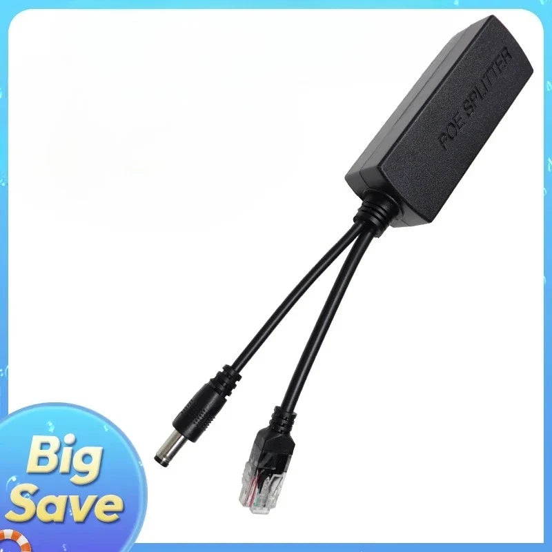PoE Splitter IEEE 802.3af 24V 12V Power Over Ethernet Adapter PoE Splitter Adapter Qme Black 24Vto 12V