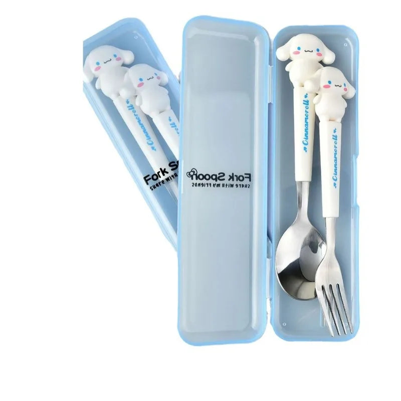 Hello Kitty Kuromi 304 Stainless Steel Portable Cutlery Set Portable Cutlery Set Qme
