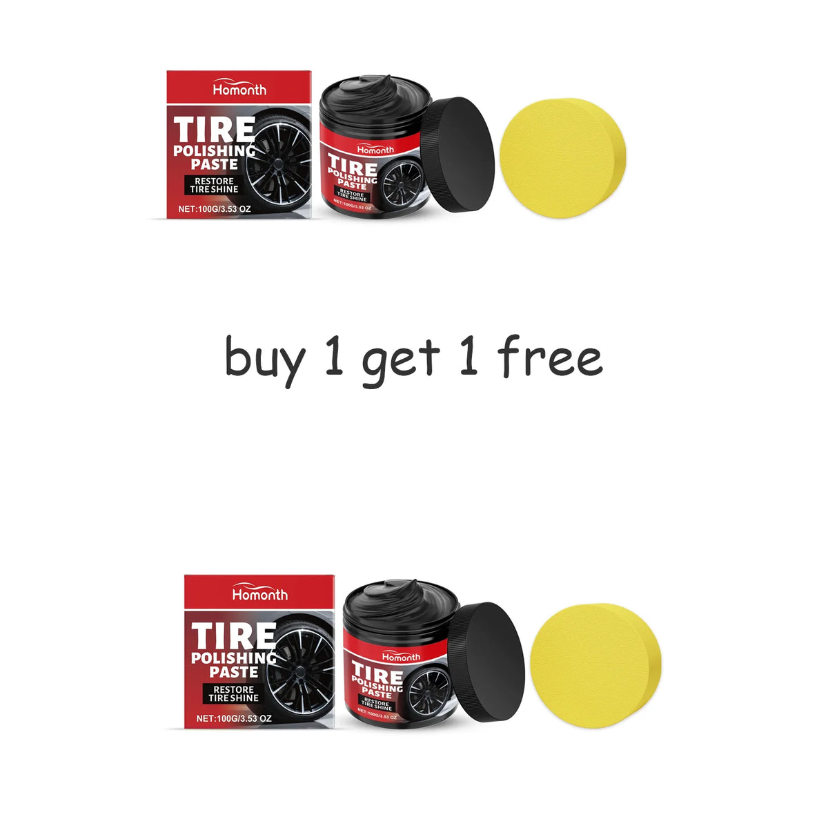 Tire Polishing Paste – Refurbish, Shine & Protect Tires 100g Tire Polishing Paste Qst 2set