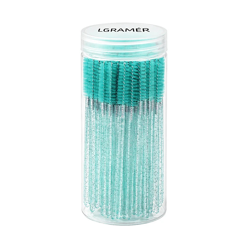 Disposable Mascara Wands & Eyelash Brushes 50/100 Pcs Mascara Wand Set Qst Peacock Blue-50pcs