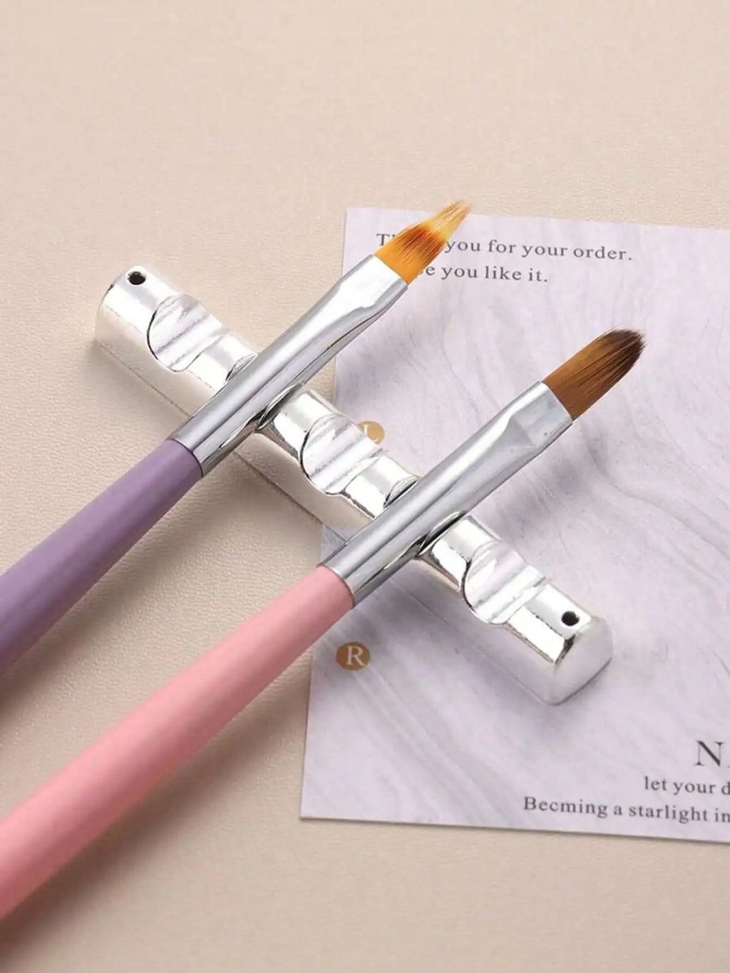 Metal Nail Art Pen Holder – 5-Slot Display Stand | Gold Silver Nail Art Pen Holder Qme