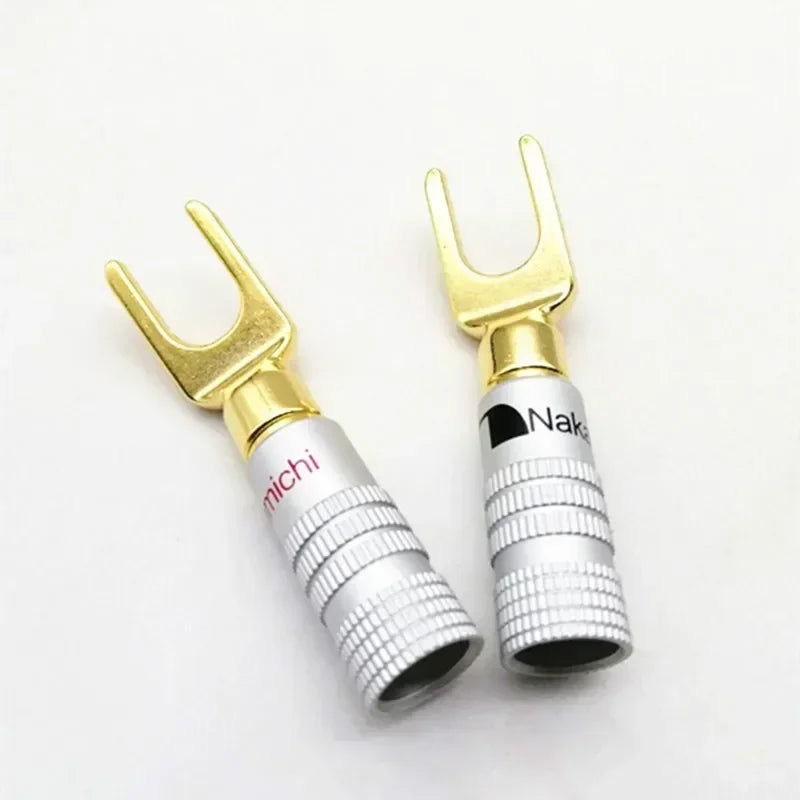 Gold Plated Fine Copper Speaker Cable Banana Plug Connector Speaker Cable Connector Qme