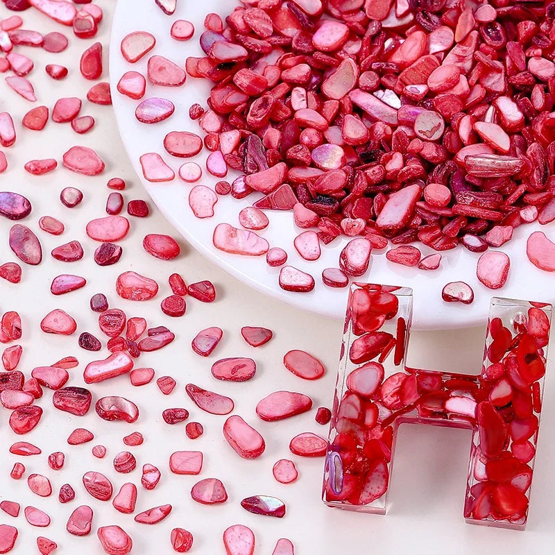 Natural Pearl Crushed Seashell Slices – Nail Art & DIY Crafts Nail Art Shell Particles Qme Red