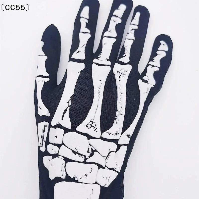 Halloween Skeleton Long Gloves – Costume Party Accessory Costume Gloves Qst