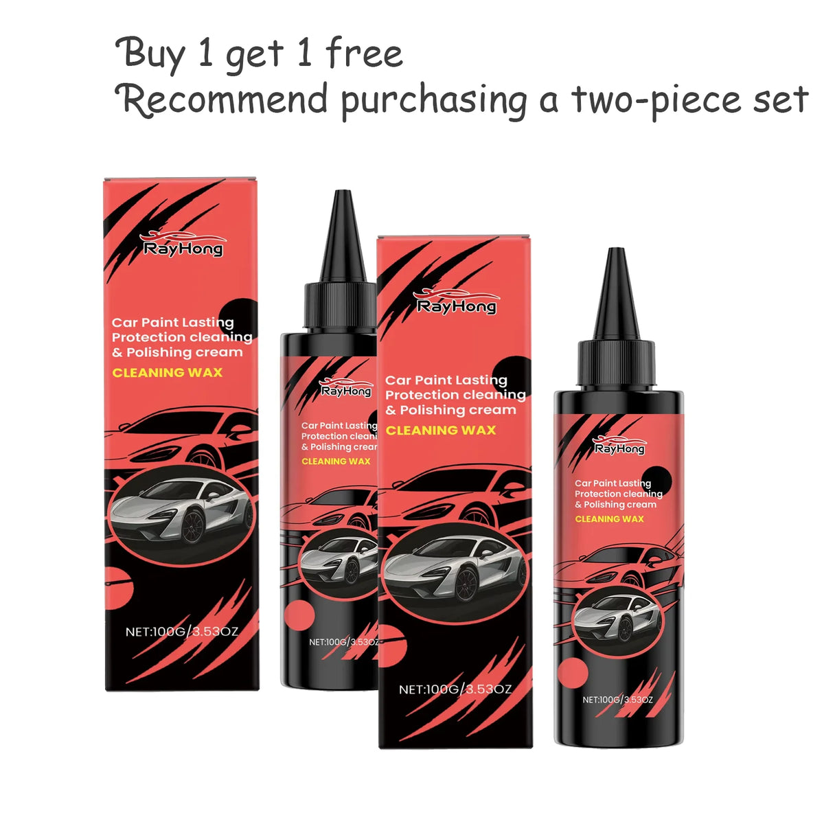 Rayhong Car Scratch Polishing Paste – Paint Cleaner & Brightener Car Polishing Paste Qst 2pcs
