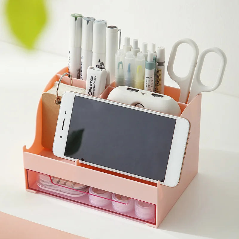 Multi-Compartment Clear Drawer Desk Organizer | Qme Desk Organizer Qme