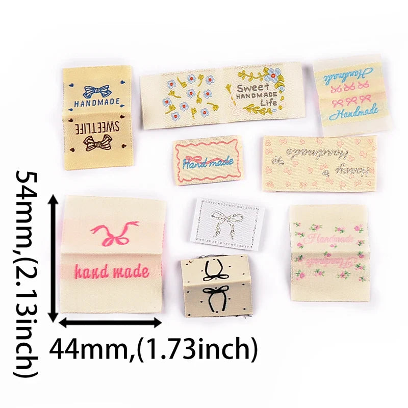 20-Pack Bow & Flower Cloth Labels for DIY Clothing & Bags DIY Sewing Labels Qme