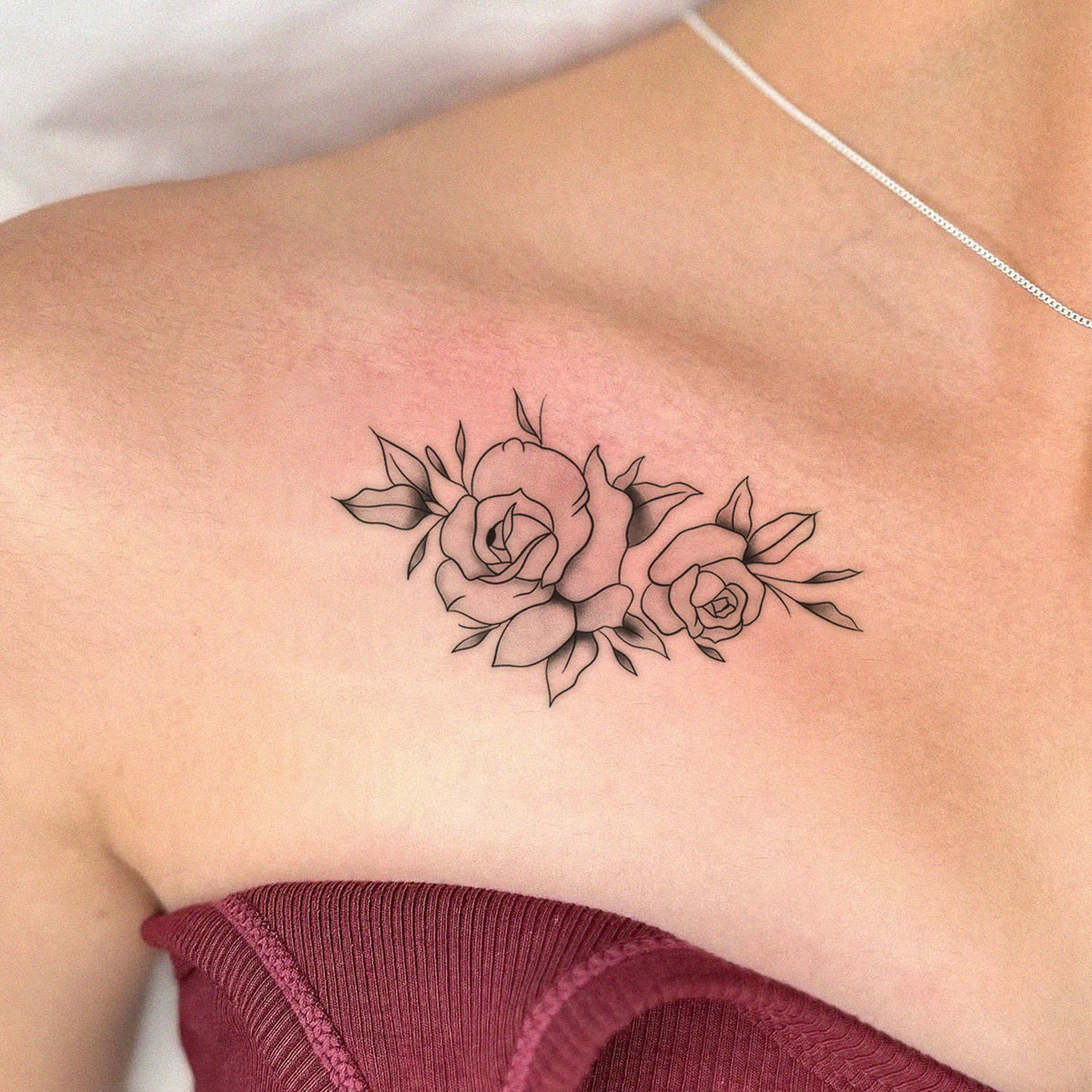Minimalist Leaf Vine Temporary Tattoo Sticker – Waterproof Fine Line Temporary Tattoo Sticker Qme