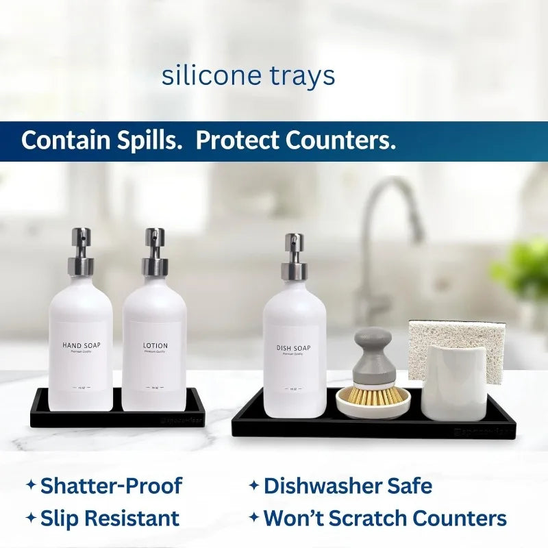 Silicone Sink Caddy Organizer Tray – Waterproof & Fast-Drying Sink Caddy Organizer Qme