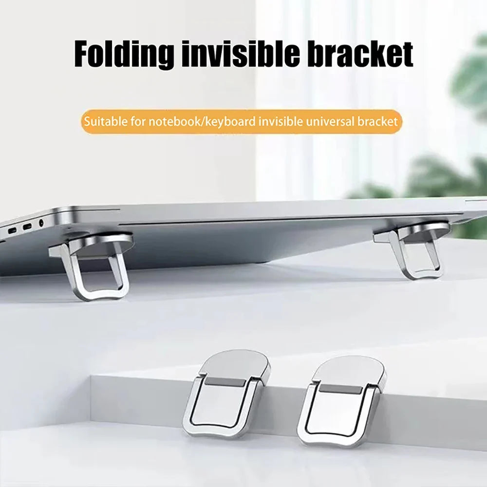 Mini Foldable Invisible Laptop Stand – 2 Adjustable Angles Laptop Stand Qme