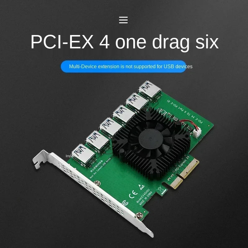 PCIe X4 to X16 USB 3.0 Riser Adapter Card – 20Gbps Extender PCIe Riser Adapter Qme
