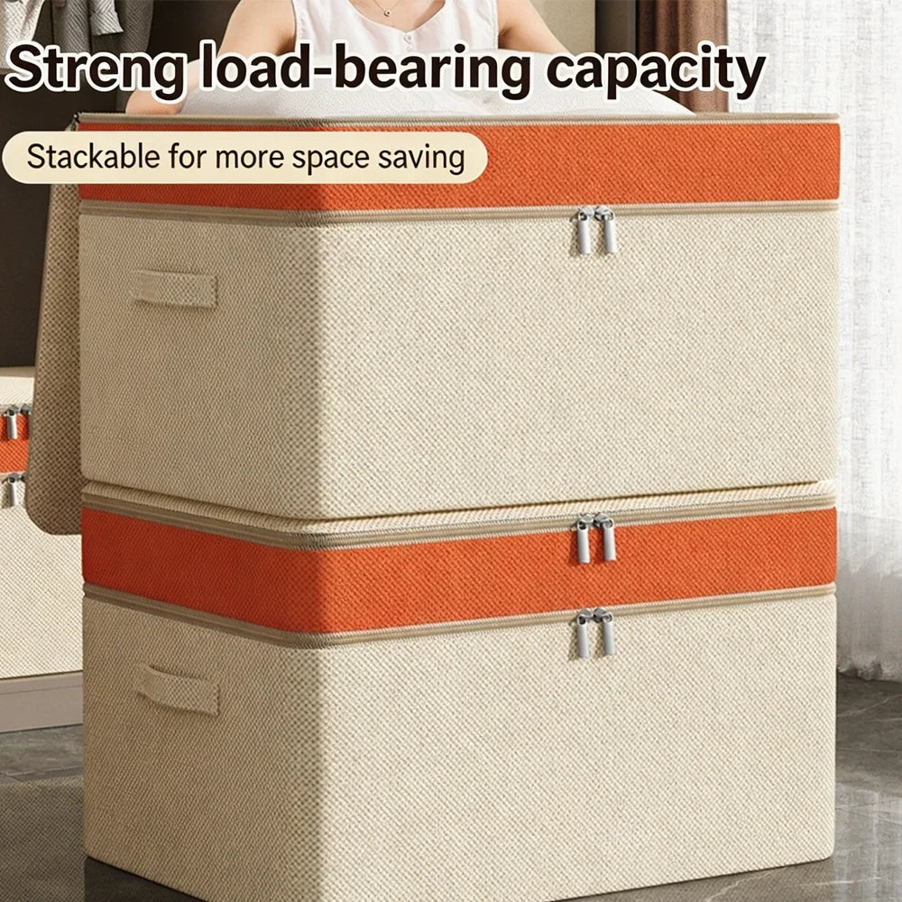 Double-Layer PU Storage Box – Large Clothes & Quilt Organizer Wardrobe Storage Box Qme