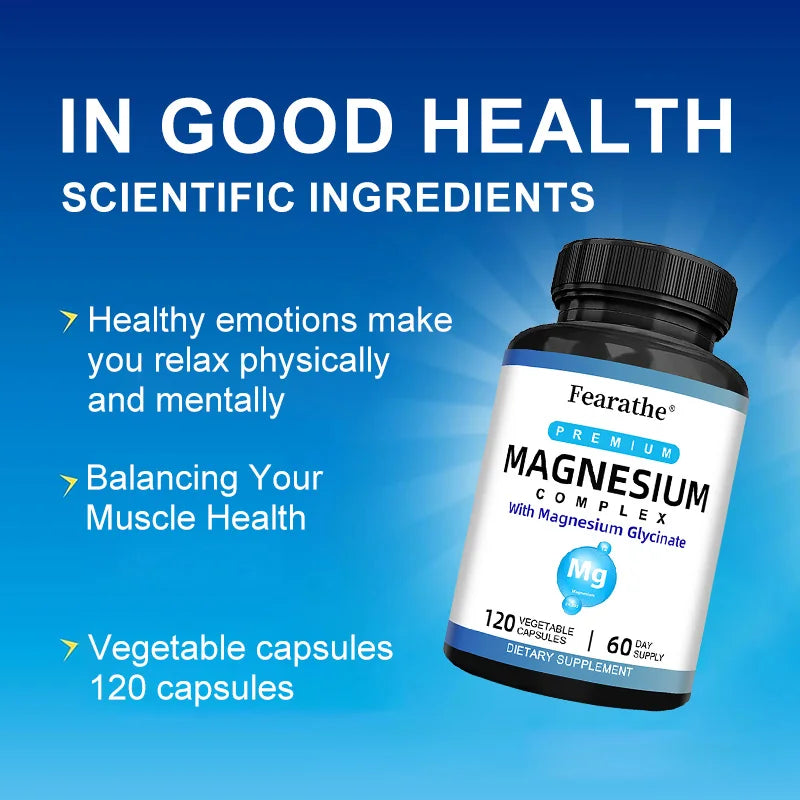 Magnesium Complex Capsules – Oxide, Glycinate & Vitamin B6 Magnesium Supplement Qst