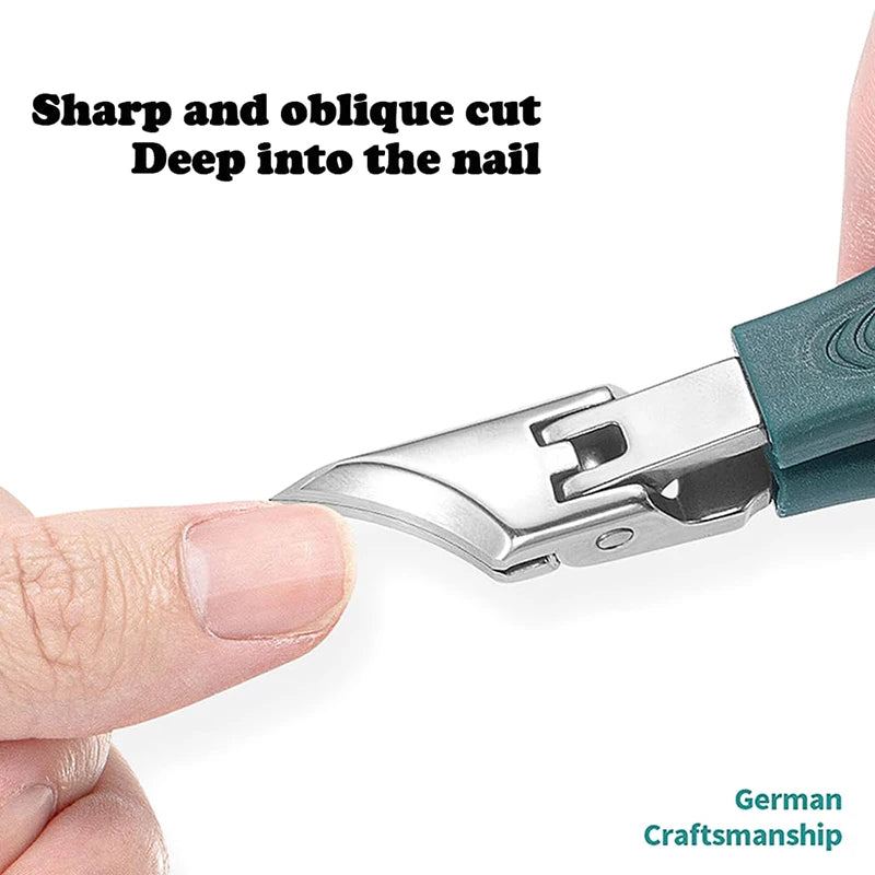 Wide Jaw Curved Blade Toenail Clipper – Anti-Splash Nail Kit Toenail Clipper Set Qst