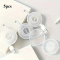 Telescopic USB Cable Organizer – Clear Circular Winding Tube 5pk Cable Storage Organizer Qme 5pcs