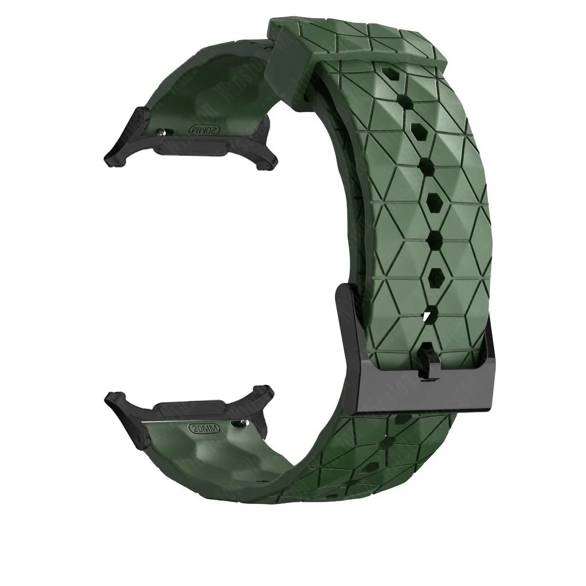 Silicone Sport Strap for Samsung Galaxy Watch 7 Ultra – 40 Colors Silicone Watch Strap Qme Green-B Galaxy Watch 7 Ultra
