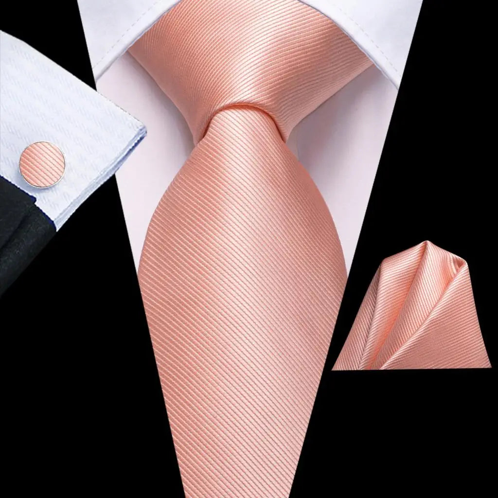 Hi-Tie Men's Silk Necktie Handkerchief & Cufflinks Set