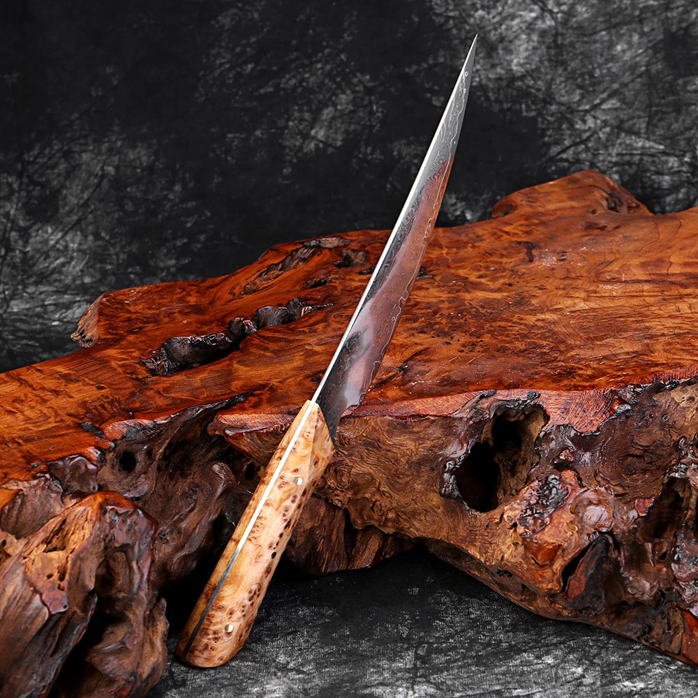 XITUO Damascus Steel Japanese Utility Knife – Pakkawood Kitchen Utility Knife Qst