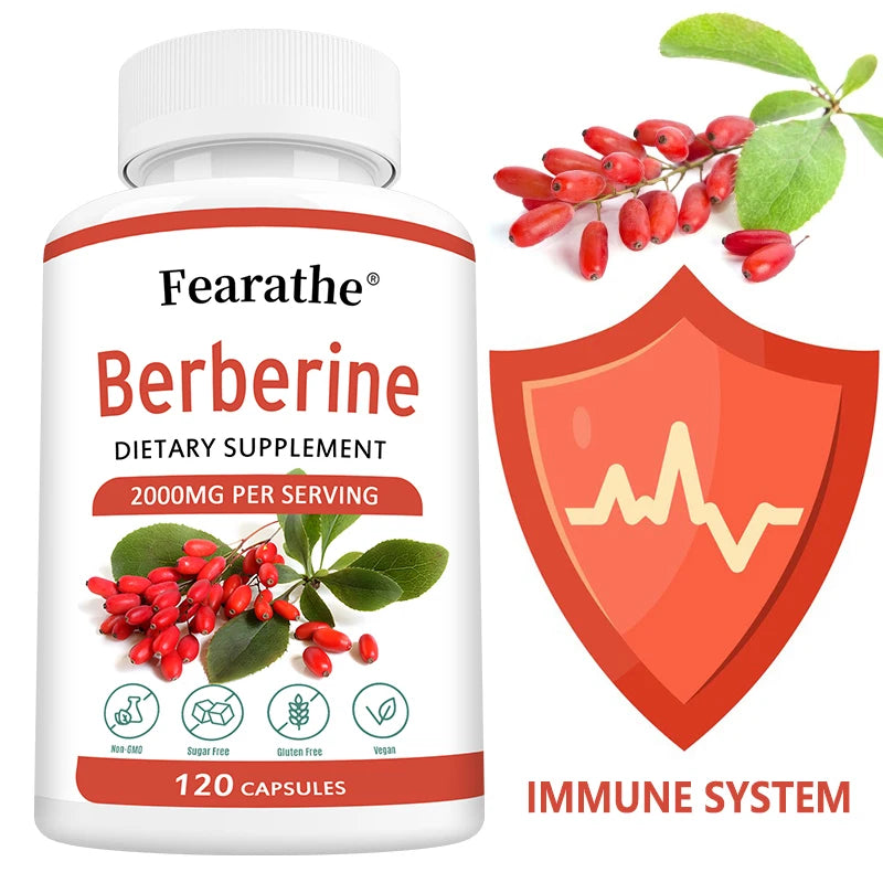 Berberine Capsules 2000mg – Non-GMO Digestive & Heart Support Herbal Supplement Qst