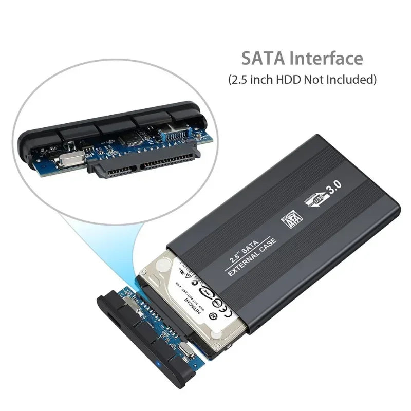 Aluminum 2.5" SATA III USB 3.0 5Gbps External HDD Enclosure HDD SSD Enclosure Qme
